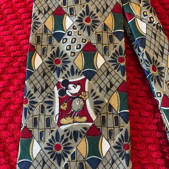 Vintage Disney Mickey Mouse 100% Silk Abstract Design - Picture 2 of 7